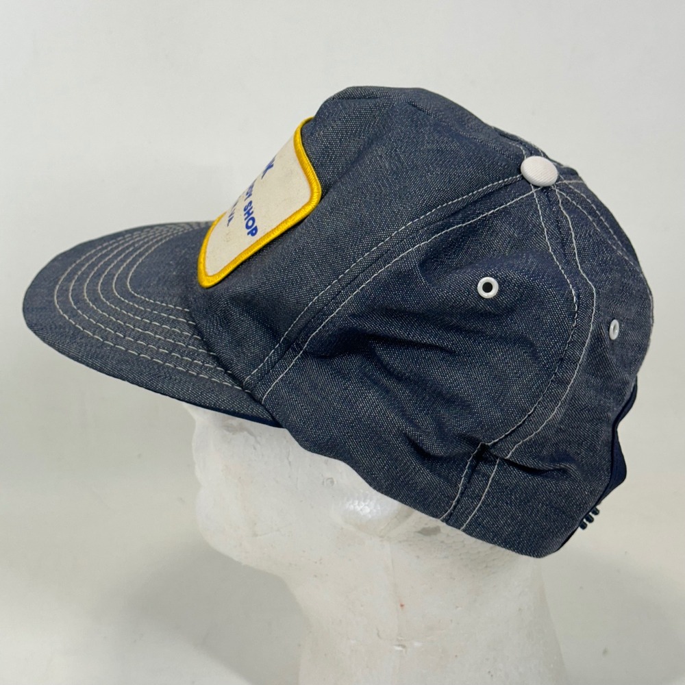 Vintage Cook Welding Body Shop Winfield WV Denim Trucker Hat Blue Snapback - Picture 3 of 7